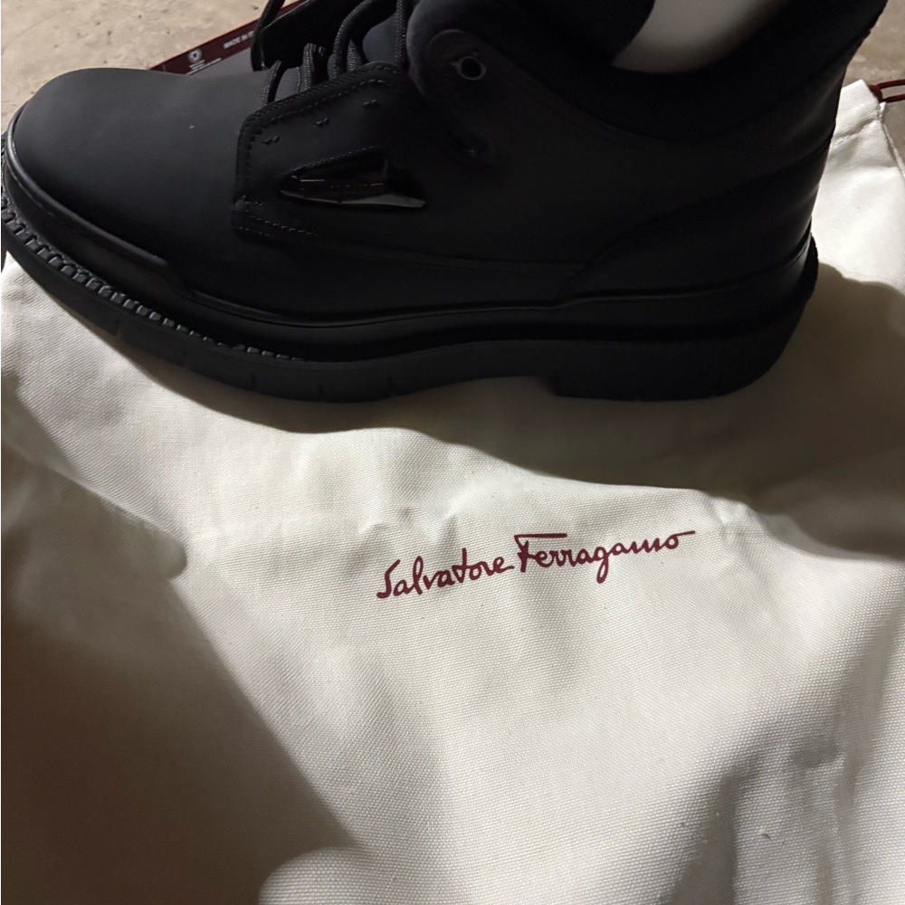 Salvatore Ferragamo Men's Dark Leather Boots